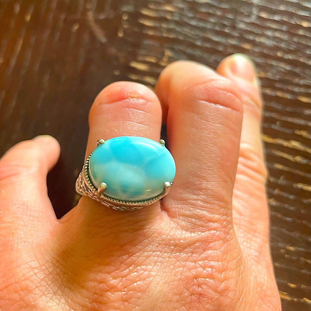 Larimar Sterling Silver Ring